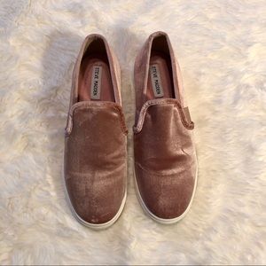 Steve Madden Pink Velvet Slip On Shoes